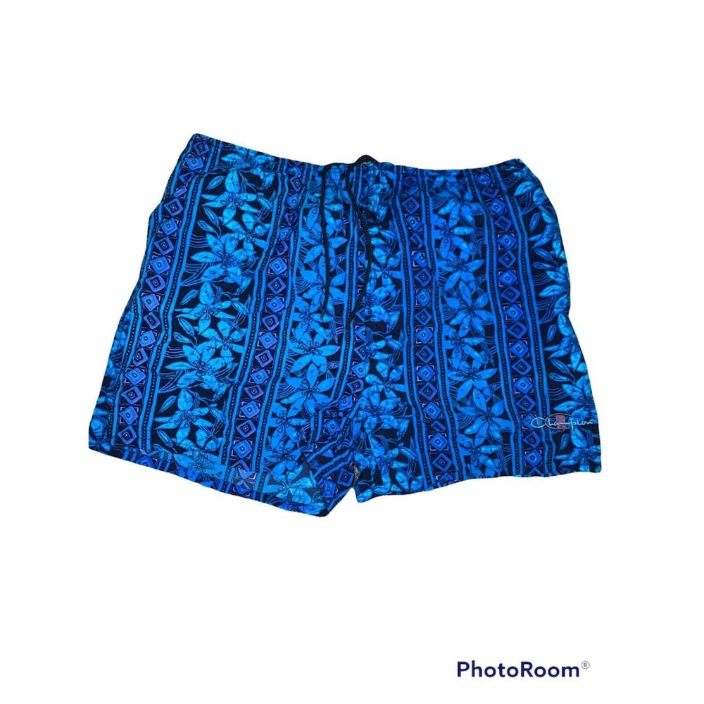 Vintage Champion Blue Swim Trunks Men Size 2XLT